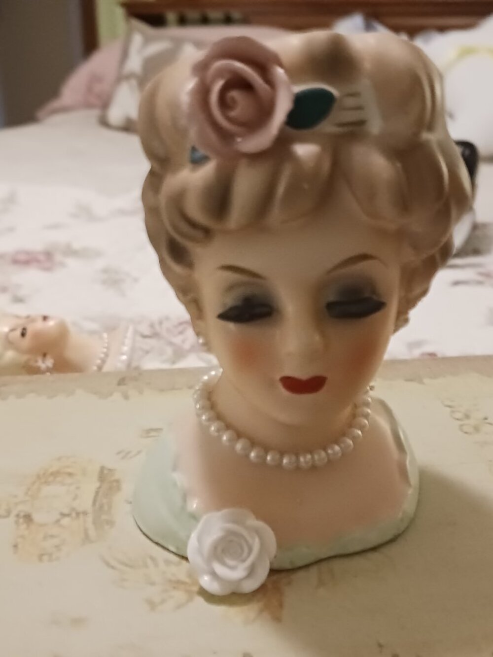 Vintage Lady Head Vase Inarco